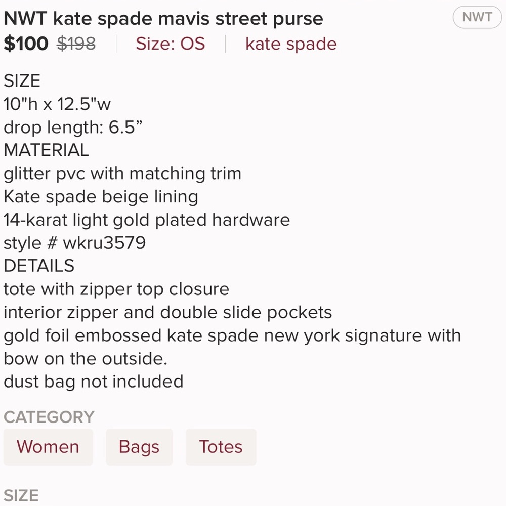 SOLD ❌ KATE SPADE Mavis Street purse - Picture 7 of 7